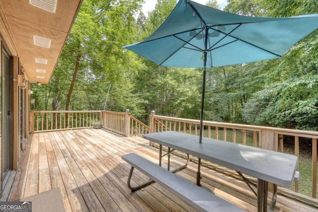 view of wooden deck