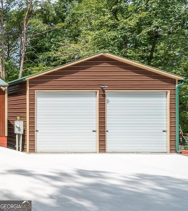 view of garage