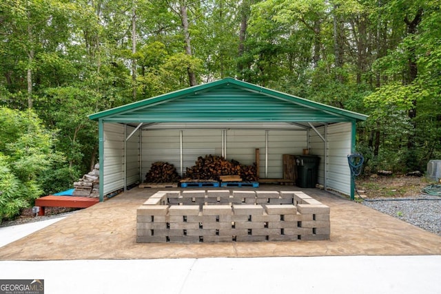 exterior space with a carport