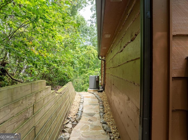 view of home's exterior featuring central AC