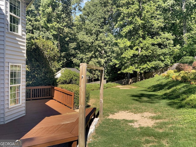 305 Crest Pointe S, Bremen, GA 30110 - deck with a lawn
