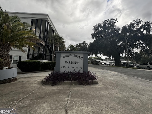 view of community sign