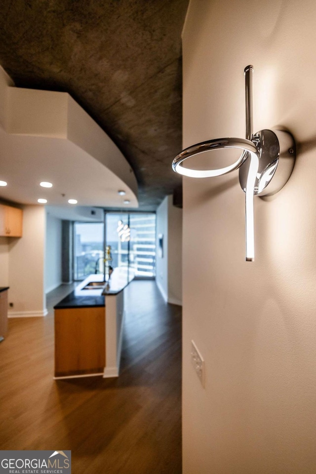 kitchen featuring hardwood / wood-style floors and sink