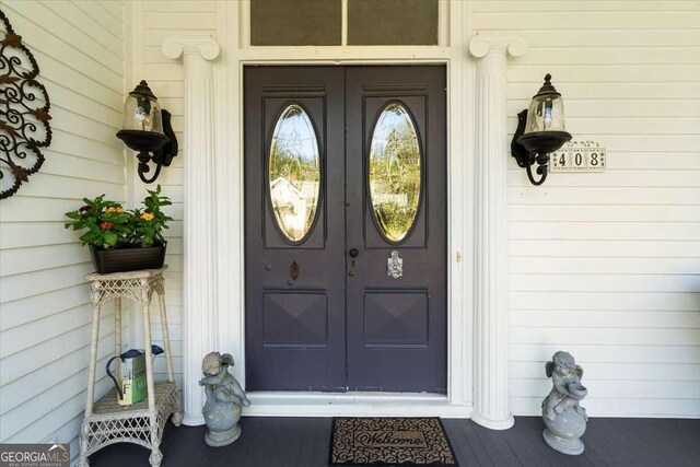 view of doorway to property