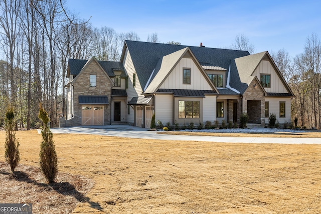 view of front of house with a garage