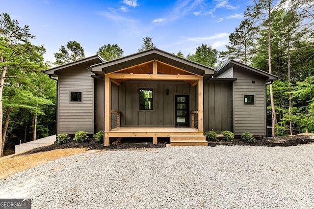 view of front of home featuring covered porch