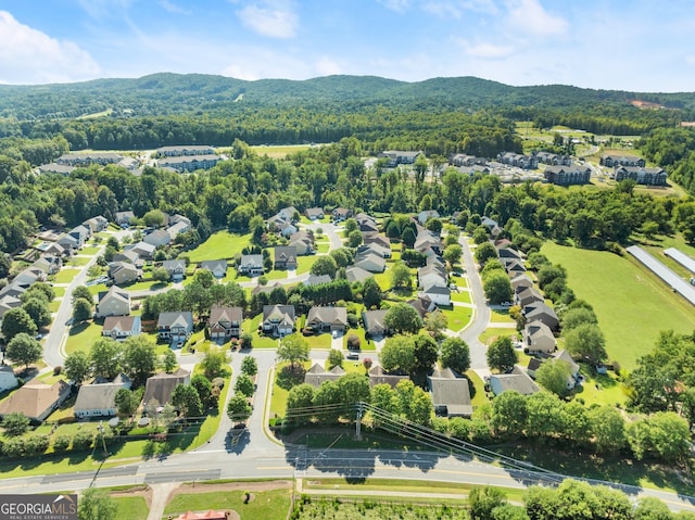 drone / aerial view with a mountain view