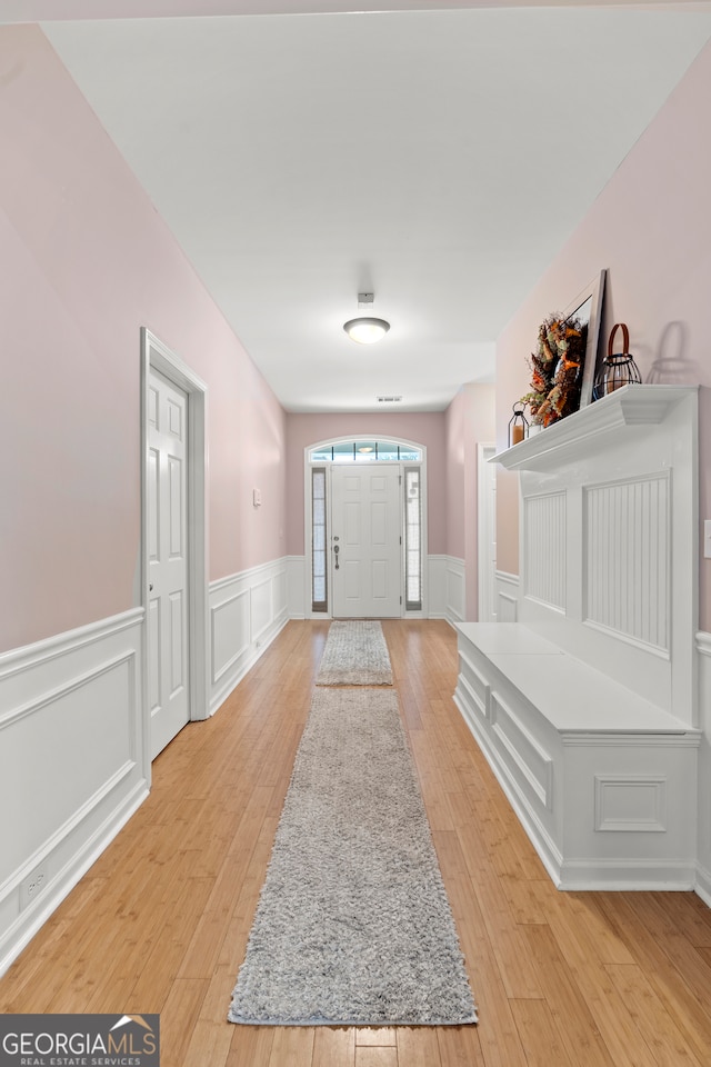 foyer with hardwood / wood-style floors