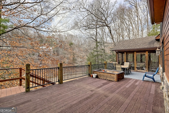 view of wooden deck