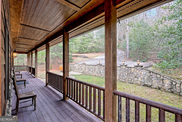 view of wooden deck