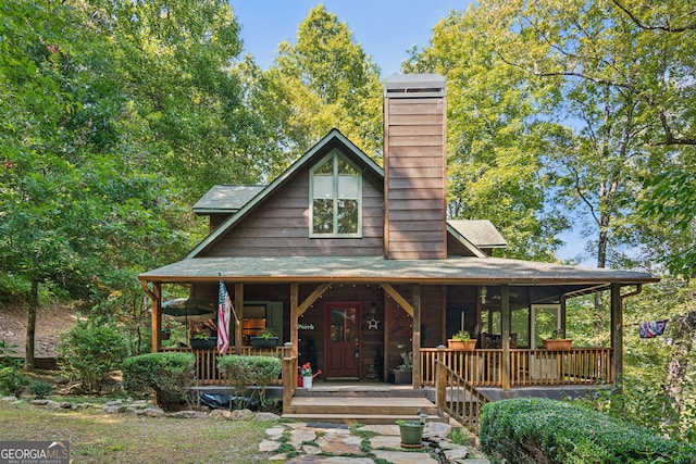 view of front of house featuring covered porch