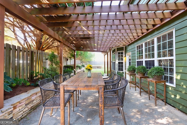 view of patio / terrace with a pergola