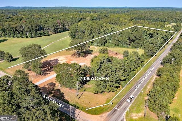 aerial view featuring a rural view