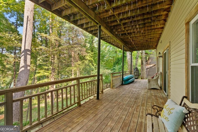 view of wooden deck