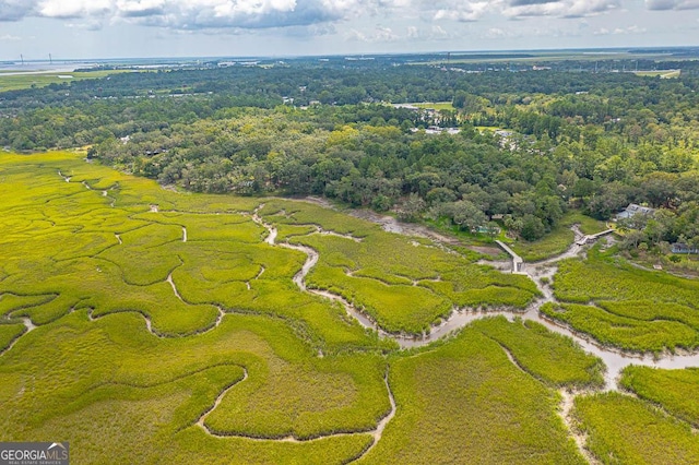 bird's eye view featuring a forest view