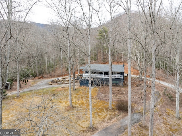 exterior space with a mountain view