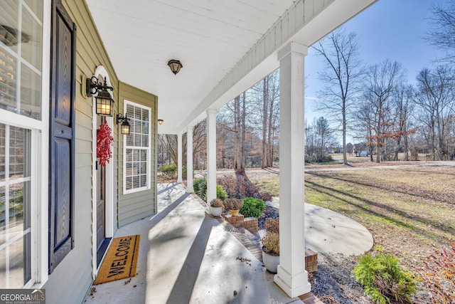 view of patio / terrace with a porch