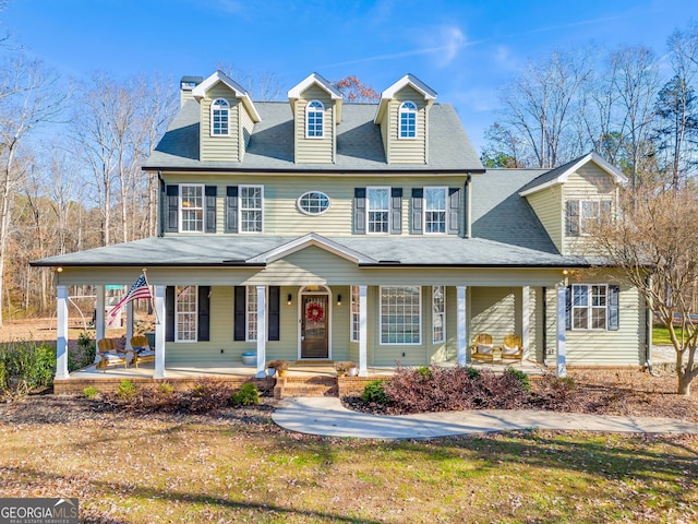 view of front of home with covered porch