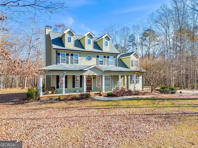 view of front of house with covered porch