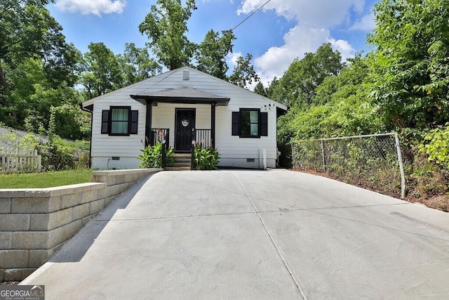 view of bungalow-style home