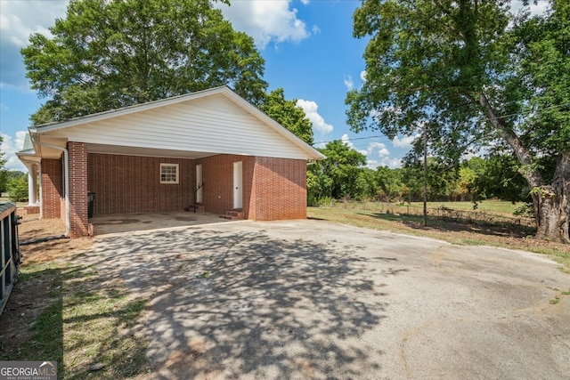 garage with a carport