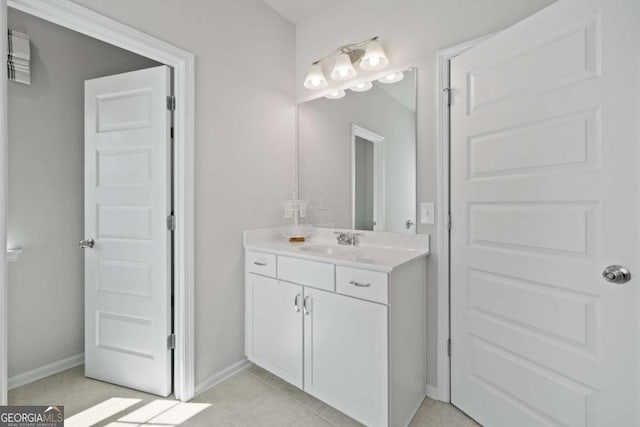 bathroom featuring vanity and tile patterned floors