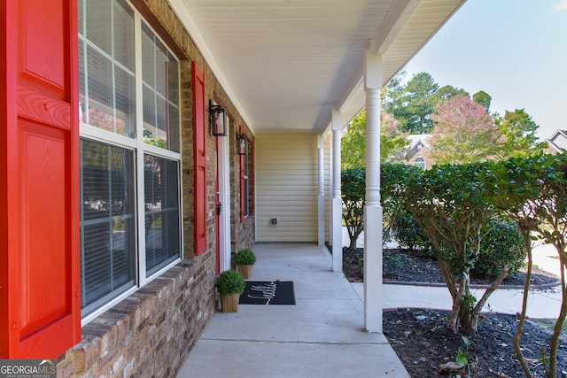 view of patio with covered porch