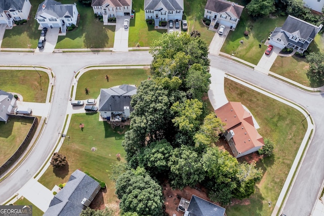 aerial view with a residential view