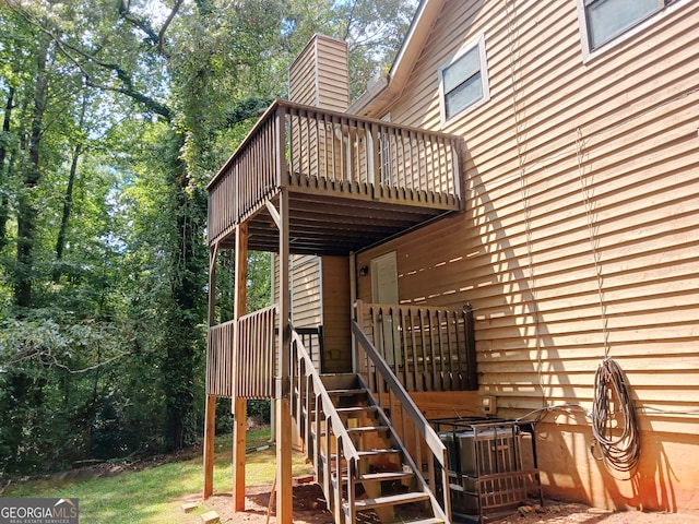 view of play area featuring a wooden deck