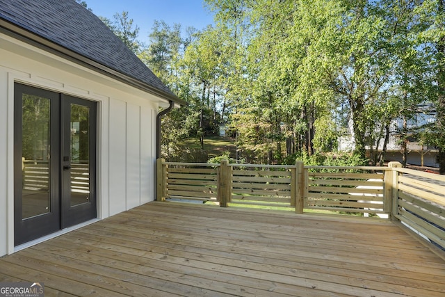 deck with french doors