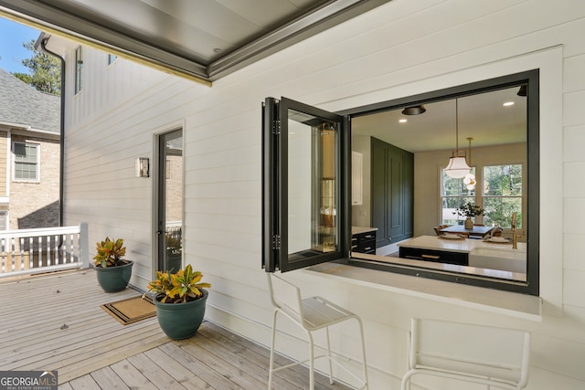 wooden deck with a porch