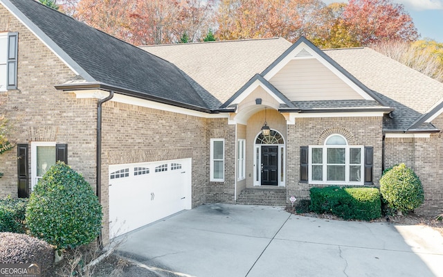 view of front of property featuring a garage