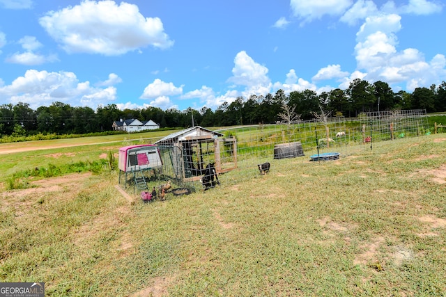 view of yard featuring a rural view