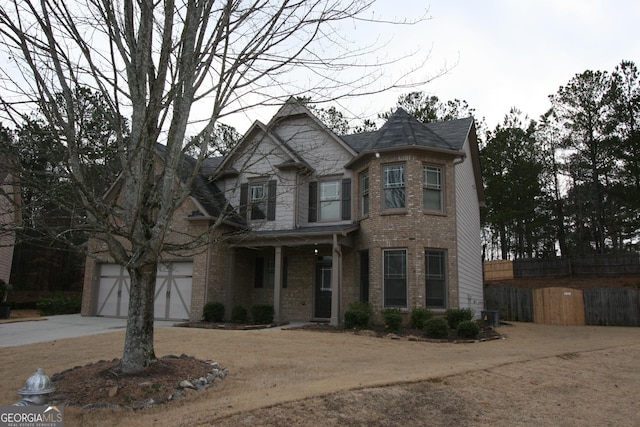 view of front facade featuring a garage