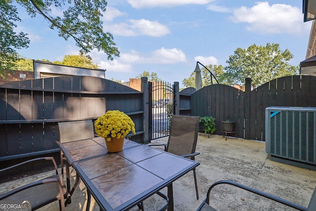 view of patio / terrace featuring central AC unit