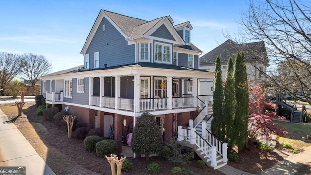 view of front of home featuring covered porch