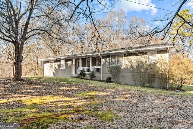 view of front of home featuring covered porch