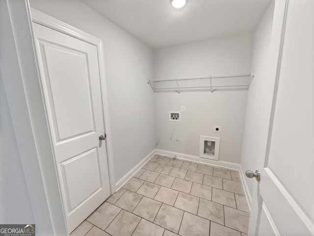 laundry room featuring hookup for a washing machine, laundry area, hookup for an electric dryer, and baseboards