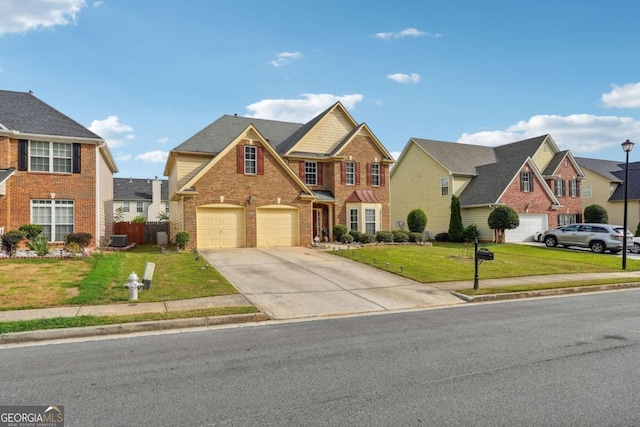 view of front facade with a front yard