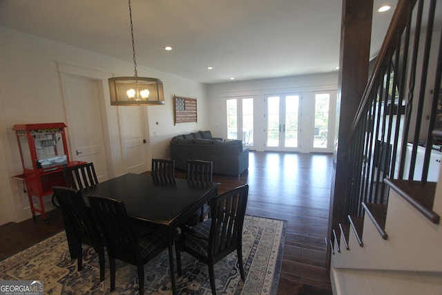 dining room featuring dark wood-type flooring