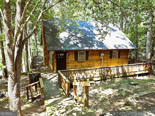 view of front of home featuring a deck