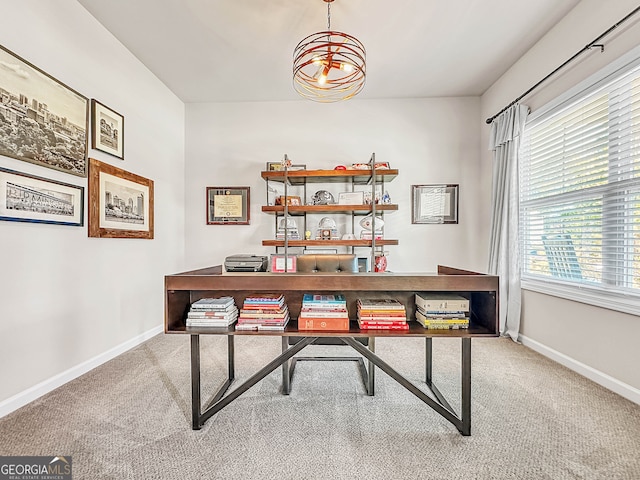 view of carpeted office