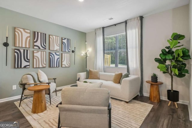 living room featuring hardwood / wood-style floors