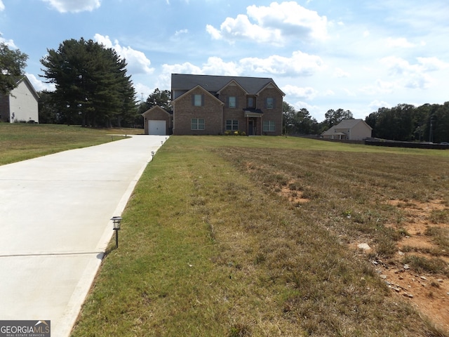 view of front of home with a front yard