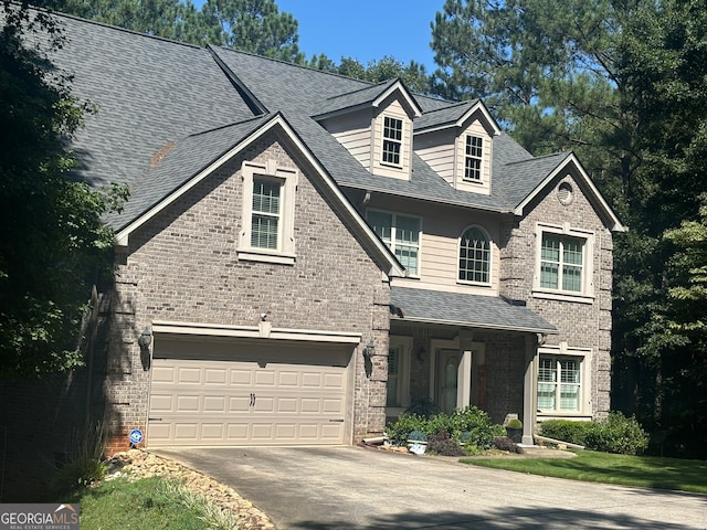 view of front of house with a garage