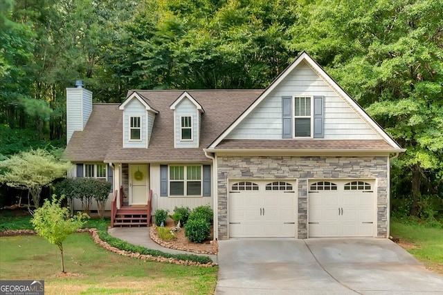 view of front of property featuring a garage