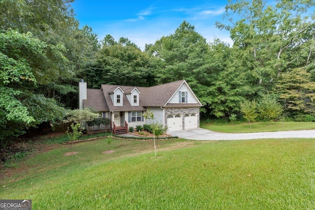 cape cod-style house with a front lawn