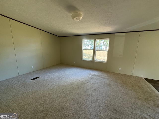 unfurnished bedroom with carpet and a textured ceiling