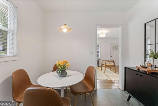 dining room with hardwood / wood-style floors