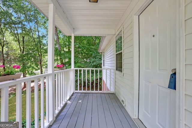 deck with a porch